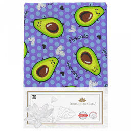 Шторы для кухни, 2шт 148х160см "Авокадо, вид 2/2", на шторной ленте, рогожка (хлопок 100%) 171г/м2, упаковка классическая, пакет ПВХ 32х41см, "Домашняя мода" (Россия)