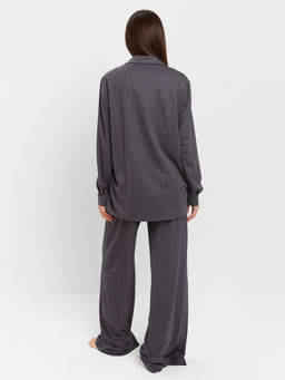 Костюм женский: рубашка, брюки, топ, KAFTAN Base, размер 46, графитовый