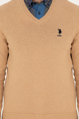 U. S. Polo Assn / Мужской базовый свитер песочного меланжа - U.s. polo assn фото 6