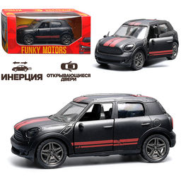 Чёрная с красными полосками инерционная машинка die-cast , 1:32