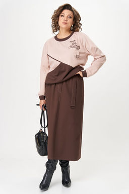 Костюм Aira Style 24129/1 пудра+коричневый