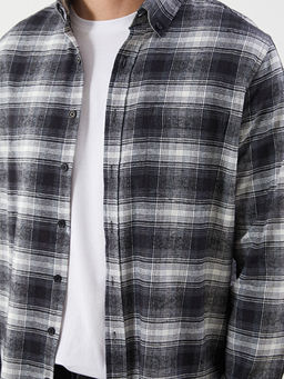 Regular Fit Uzun Kollu Ekose Poplin Erkek G?mlek