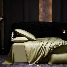 Комплект постельного белья Однотонный Сатин Премиум на резинке OCPR009 180*200*30;160*200*30;140*200*30 2 спальный 4 Наволочки