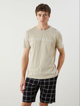 Standart Kal?p Erkek ?ortlu Pijama Tak?m?