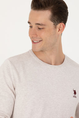 Свитер U.S. Polo Assn каменного меланжа из хлопка фото 16