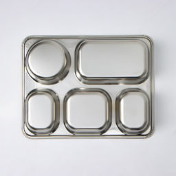 Поднос, 5 секций, 28×22×4 см, нержавеющая сталь, серебристый