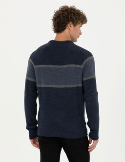 Lacivert Slim Fit Bisiklet Yaka Triko Kazak - Pierre cardin фото 5