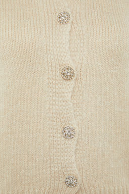 Tas Yumusak Dokulu Mucevher Dugmeli Ceket Gorunumlu Triko H?rka TWOAW21HI0034