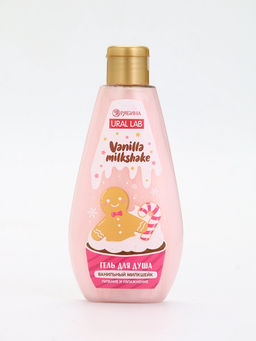 Подарочный набор новогодний: гель для душа и мочалка для тела, аромат ванильный милкшейк, URAL LAB