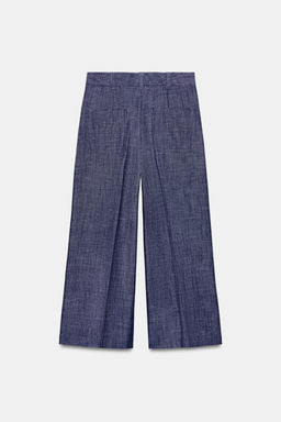 PANTAL?N CULOTTE TIRO ALTO SET / ?ndigo