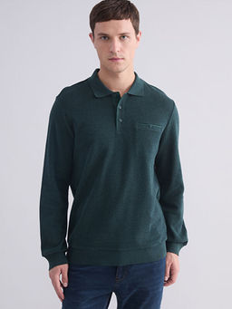 Polo Yaka Uzun Kollu Erkek Sweatshirt