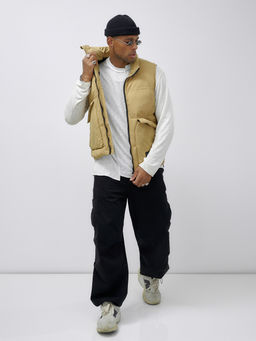 Жилет мужской утепленный спортивный бежевого цвета 15322B - Mtforce фото 11