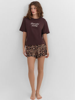 Комплект домашний женский с леопардовым принтом