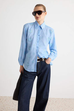 Mavi Oversize/Geni_ Kesim Brode G_mlek TWOAW27GO00035 - Trendyolmilla фото 2