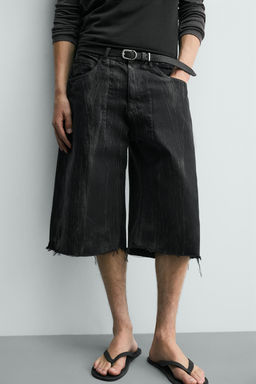 JORTS DENIM ESTAMPADO LAVADO / Negro - Zara фото 5