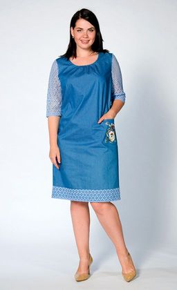 Хит сезона! Платье из голубого хлопкаджинс с эффектной отделкой - Ckc collections фото 2