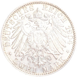 Монета 2 марки 1904 года D Германия (Бавария)