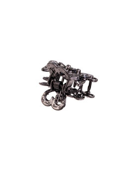 Цена за 6 шт. Крабик для волос «Серый блеск», 2.5 см, серебро