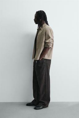 SOBRECAMISA EFECTO ANTE / Gris / Beige - Zara фото 4