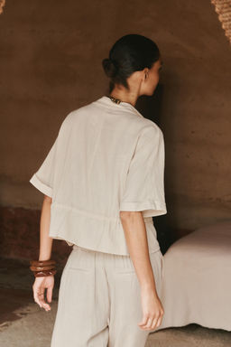 LINEN BLEND SAFARI SHIRT - Zara фото 12