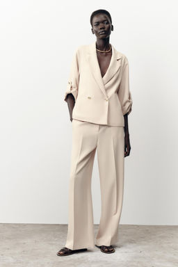 DOUBLE-BREASTED BLAZER WITH ROLLED-UP SLEEVES - Zara фото 10