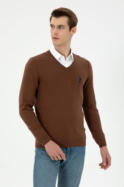 Мужской коричневый базовый свитер Неожиданная скидка в корзине
