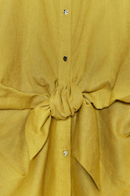 LINEN BLEND KNOT SHIRT - Zara фото 7