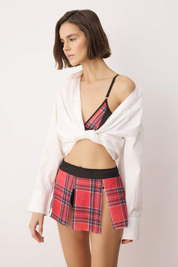 Siyah-K?rm?z? Y?lbas? Temal? Ekose / Kareli Kaps?z 3lu Ic Camas?r? Tak?m? THMAW26CC00033