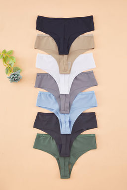 Trendyolmilla Cok Renkli 7li Paket Micro Yuksek Bel Tanga Orme Kulot THMSS25KU00035  фото 2