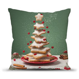 Подушка декоративная с фотопечатью 40х40 см, ткань смесовая, Новогоднее печенье