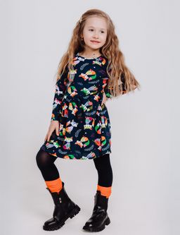 Платье Эля лисы разноцветные