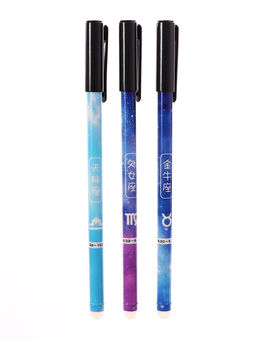 Цена за 12 шт. Ручка гелевая СТИРАЕМЫЕ ЧЕРНИЛА, 0,5 мм, стержень синий, Знаки зодиака МИКС