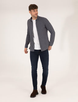 Рубашка Pierre Cardin Slim Fit длинный рукав синий