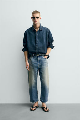 JEANS TAPERED WIDE FIT / Azul