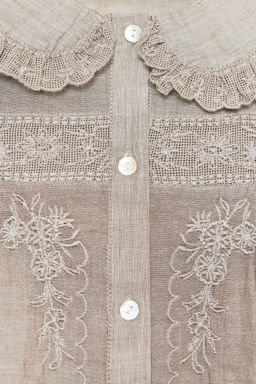 EMBROIDERED SHIRT WITH PETER PAN COLLAR - Zara фото 6
