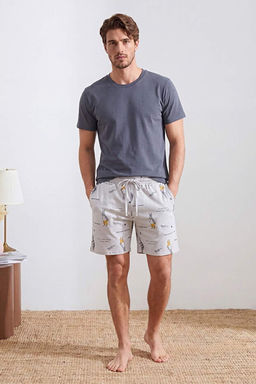 Lacivert Kanguru Desenli Cauple/_ift Yazl_k _rme Pijama Tak_m_ TMNSS26PT00052
