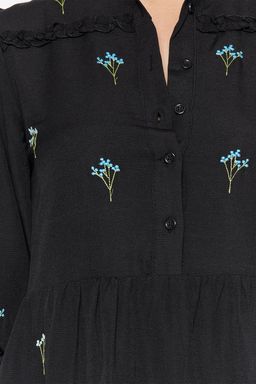 TRENDYOLMILLA Siyah Duz Kesim Nak?sl? Midi Dokuma Elbise TWOAW22EL0882  фото 9