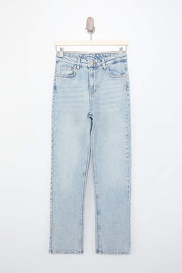 Koyu Mavi Yuksek Bel Az Esnek Mom Jeans TWOSS26JE00113 - Trendyolmilla фото 3