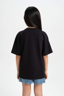 Футболка с короткими рукавами для девочек Wednesday Relax Fit - Defacto фото 6