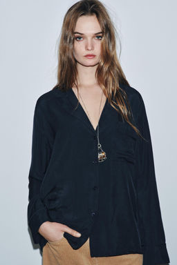 FLUID SHIRT WITH POCKET ZW COLLECTION - Zara фото 2