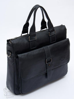 Портфель мужской кожаный 0066Z black Zinimsk
