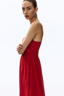Vestido de tirantes con cuerpo nido de abeja - H&m фото 10