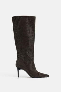 KNEE-HIGH BOOTS WITH SPARKLY DETAILS - Zara фото 4