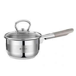 "Zeidan" Сотейник из нержавеющей стали 1л, д14см, h10см, стеклянная крышка, 3-x слойное капсулированное дно, комбинированная полировка снаружи, матовая полировка внутри, подарочная упаковка (Китай)