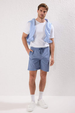 TRENDYOL MAN Mavi Regular Fit Gofre Dokulu Cizgili Yazl?k Sort & Bermuda TMNSS25SR00001 - Trendyolmilla фото 2
