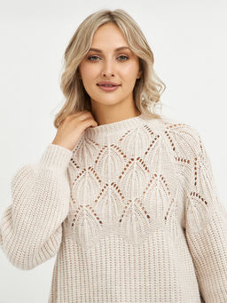 джемпер женский из шерсти с перфорацией - Glenfield фото 6