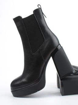 04-M3-1469 BLACK Ботильоны зимние женские (натуральная кожа, натуральный мех)
