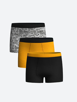 Bask?l? Erkek ?ocuk Boxer 3l?