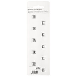 Заколки для волос НАБОР 10 шт., 3 см, клик-клак, звездочки, глянцевый, серебристый, MONTE VITA