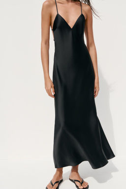 SATIN MIDI DRESS WITH STRAPS ON THE BACK - Zara фото 2